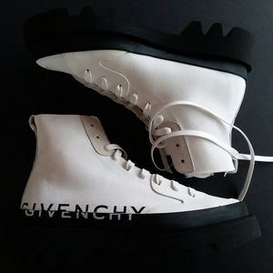 Givenchy Military Motif Canvas Suede Trim Boots